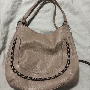 Jessica Simpson Charlie Satchel in Taupe with Chain Detail
